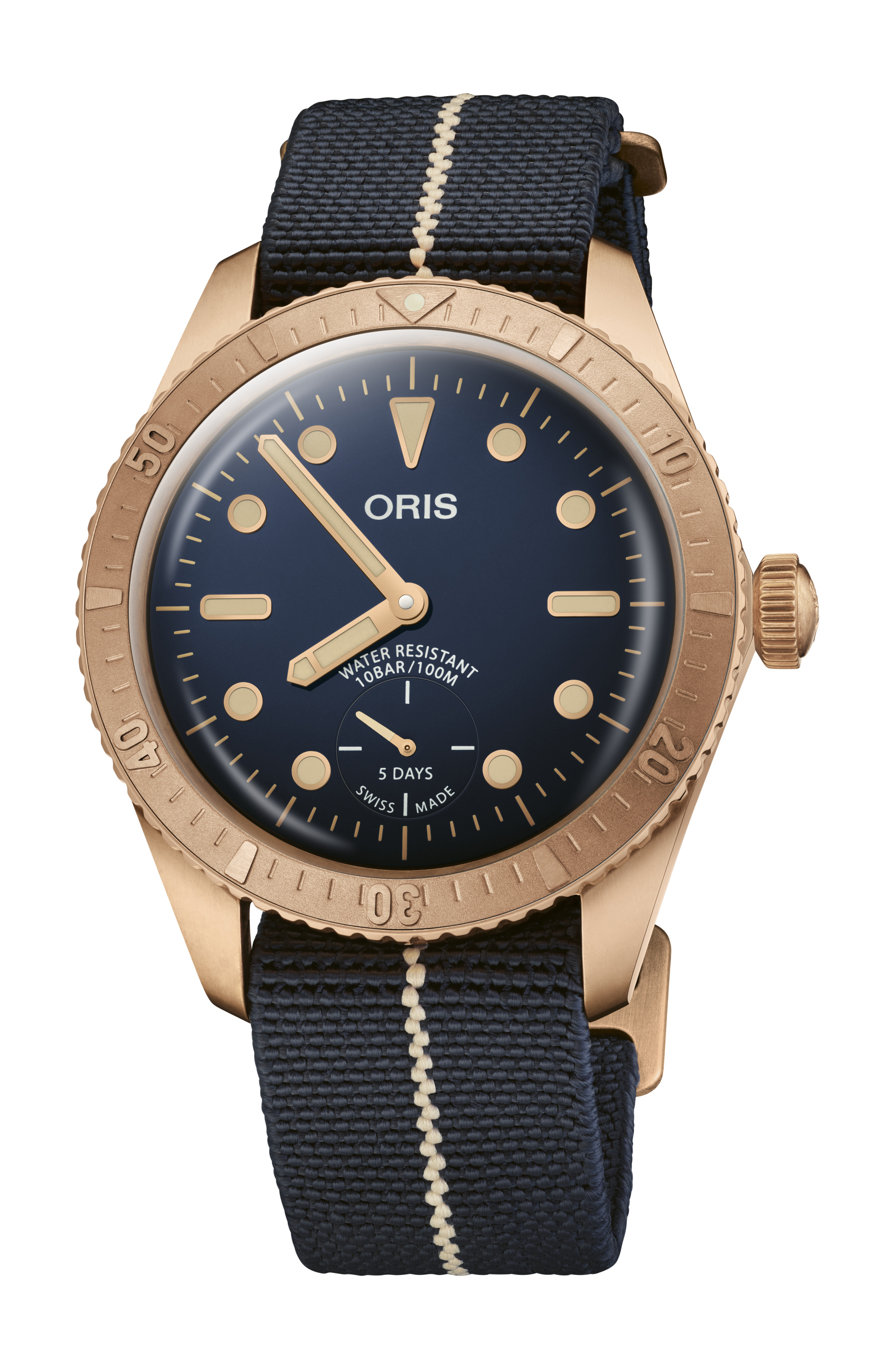Oris Automatic Blue Dial Bronze Men's Watch Image
